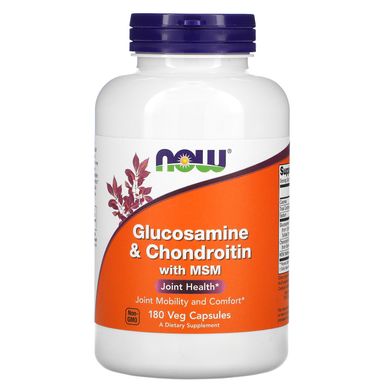 Глюкозамін Хондроїтин МСМ Now Foods (Glucosamine & Chondroitin with MSM) 180 капсул