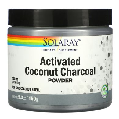 Активоване вугілля порошок Solaray (Activated Coconut Charcoal) 500 мг 75 г