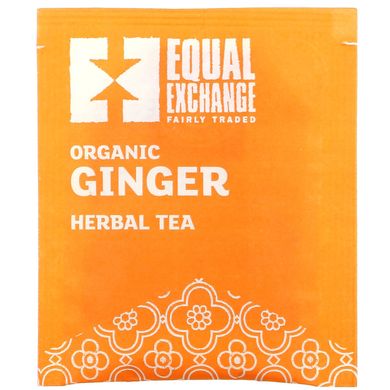 Equal Exchange, Органічний імбир, трав'яний чай, без кофеїну, 20 чайних пакетиків, 1,05 унції (30 г)