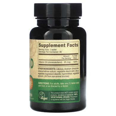 Deva, Vegan Vitamin D3, 25 mcg (1,000 IU), 90 Tablets купить в Киеве и Украине