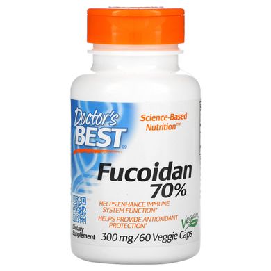 Фукоїдан, Fucoidan 70%, Doctor's Best, 60 вегетаріанських капсул