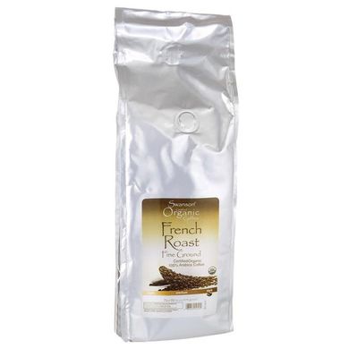 Тонка мелена органічна кава - темний, French Roast Fine Ground Organic Coffee - Dark, Swanson, 454 г