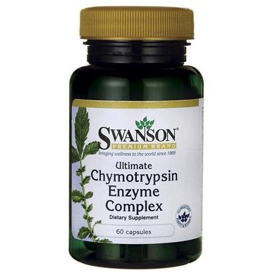 Остаточний комплекс ферментів химотрипсина, Ultimate Chymotrypsin Enzyme Complex, Swanson, 60 капсул