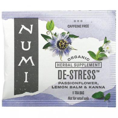 Numi Tea, Organic, De-Stress, без кофеїну, 16 чайних пакетиків, 1,13 унції (32 г)