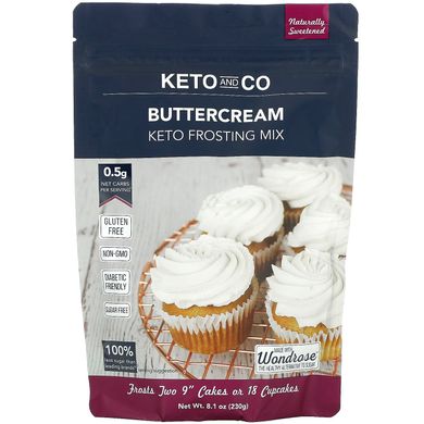 Keto and Co, Buttercream, суміш для глазурі Keto, 8,1 унції (230 г)