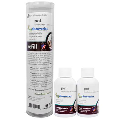 Дезодорант і засіб для виведення плям EcoDiscoveries (Double Refill Pack Pet Deodorizer & Stain Remover) 60 мл
