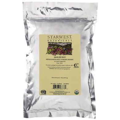 Root powder of natural ashwagandha, Starwest Botanicals, 1 pound (453.6 g)