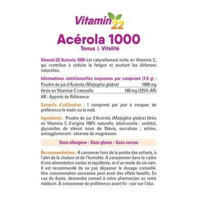 Natural vitamin C acerola VITAMIN'22 (Acerola 1000) 24 tablets
