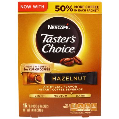 Вибір Гурмана, напій з розчинної кави, фундук, Nescafé, 16 упаковок по 3г кожен