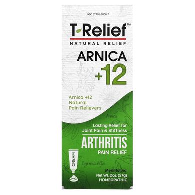 T-Relief, знеболювальна мазь при артриті, MediNatura, 1,76 унції (50 г)