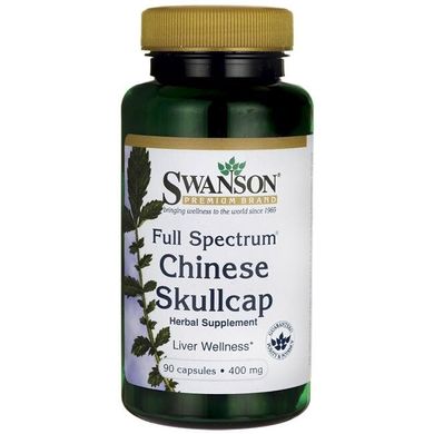 Китайська Шоломниця, Full-Spectrum Chinese Skullcap, Swanson, 400 мг, 90 капсул