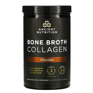 Коллаген из костного бульона Dr. Axe / Ancient Nutrition (Bone Broth Collagen) 528 г шоколад купить в Киеве и Украине