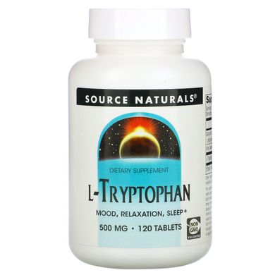 L-триптофан, L-Tryptophan, Source Naturals, 500 мг, 120 таблеток