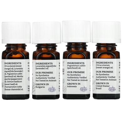Aura Cacia, Discover Relaxation Kit, ефірні олії, 4 пляшки по 0,25 рідкої унції (7,4 мл) кожна