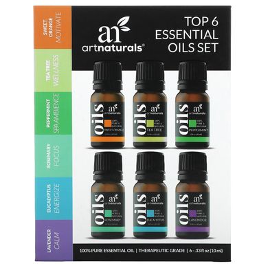 Artnaturals, набір кращих 6 ефірних олій, набір з 6 предметів, по 10 мл (0,33 рідк. унції)