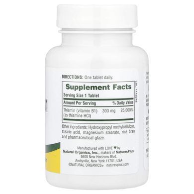 Thiamine Vitamin B1 Natures Plus (Vitamin B-1) 300 mg 90 tablets