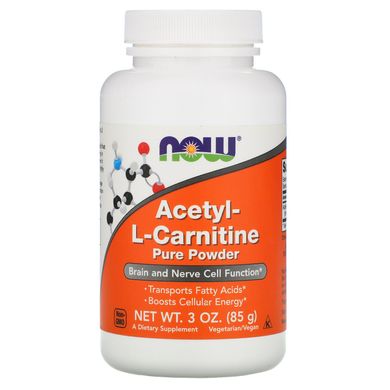 Ацетил-Л-карнітин Now Foods (Acetyl-L-Carnitine) 85 г