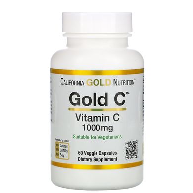 Витамин C California Gold Nutrition (Gold C Vitamin C) 1000 мг 60 вегетарианских капсул купить в Киеве и Украине
