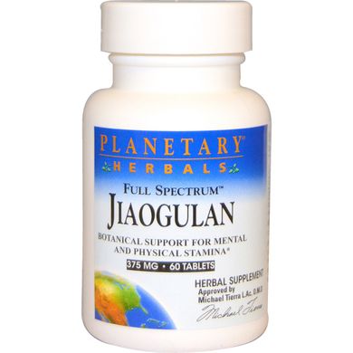 Цзяогулань повного спектра Planetary Herbals (Full Spectrum Jiaogulan) 375 мг 60 таблеток