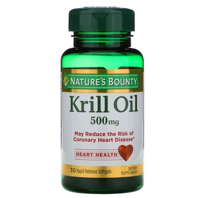 Масло криля Nature's Bounty (Krill Oil) 500 мг 30 капсул быстрого высвобождения купить в Киеве и Украине