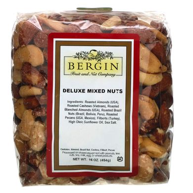 Суміш горіхів класу люкс, Bergin Fruit and Nut Company, 16 унцій (454 г)