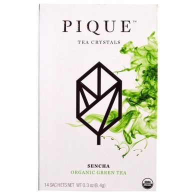 Sencha, зелений чай органічного походження, Pique Tea, 14 пакетиків, 8,4 г (03 унції)