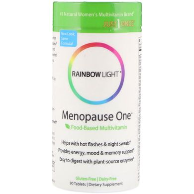 Мультивітаміни на основі цільних харчових продуктів під час менопаузи, Menopause One, Rainbow Light, 90 таблеток