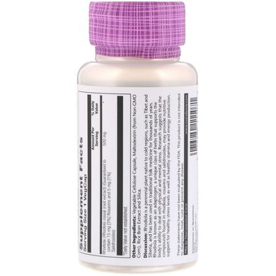 Екстракт кореня родіоли Solaray (Rhodiola root extract) 500 мг 60 капсул