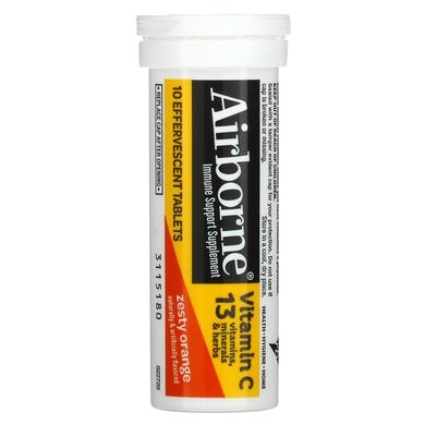 Шипучий вітамін С в таблетках смак апельсина AirBorne (Vitamin C) 10 таблеток