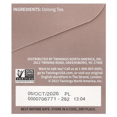 Origins, китайский чай Улун, Twinings, 20 чайных пакетиков, 1,41 унции (40 г) купить в Киеве и Украине
