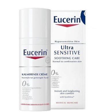 Заспокійливий крем для чутливої ​​нормальної і комбінованої шкіри, UltraSENSITIVE, Soothing cream for sensitive normal and combination skin, Eucerin, 50 мл