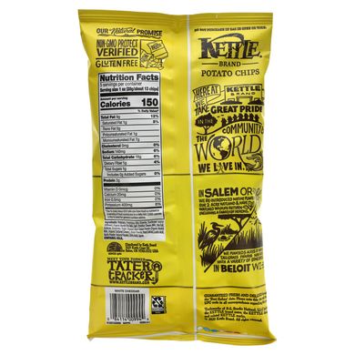 Картопляні чіпси, New York Cheddar, Kettle Foods, 5 унцій (142 г)