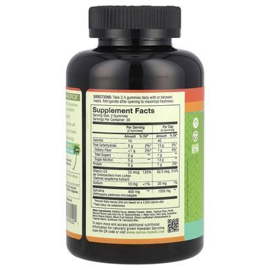 Nutrex Hawaii, Pure Hawaiian Spirulina Plus Vitamin D3 Gummies, 60 Tropical Gummies