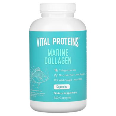 Морський колаген з промислової риби, Vital Proteins, 450 мг, 360 капсул
