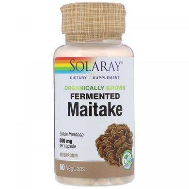 Грибы Майтаке органик ферментированные Solaray (Fermented Maitake) 500 мг 60 вегетарианских капсул купить в Киеве и Украине