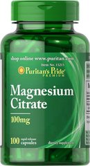 Цитрат магнію, Magnesium Citrate, Puritan's Pride, 100 мг, 100 капсул