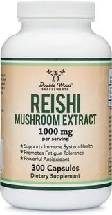 Рейши гриб для поддержки иммунитета Double Wood (Reishi Mushroom Extract) 500 мг 300 капсул купить в Киеве и Украине