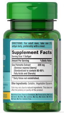 Со Пальметто стандартизований екстракт, Saw Palmetto Standardized Extract, Puritan's Pride, 320 мг, 30 капсул