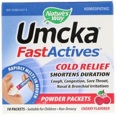 Засіб від застуди та грипу Nature's Way (Fast Actives Cold Relief Cherry Flavor) 10 пакетиків