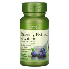 GNC, Herbal Plus, екстракт чорниці з лютеїном, 60 капсул