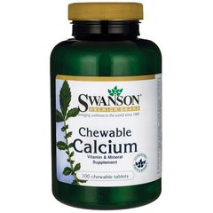 Жувальний кальцій, Chewable Calcium, Swanson, 500 мг, 100 жувальних
