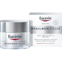Крем Гіалурон-Філер денний проти зморшок, Hyaluron-filler Day Care Spf15 For Dry Skin, Eucerin, 50 мл