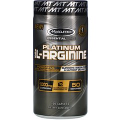 Платиновий L-Аргінін, Platinum 100% L-Arginine, Muscletech, 1000 мг, 100 таблеток