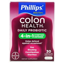 Colon Health Daily, пробіотична добавка, пробіотичні капсули, Phillip's, 30 капсул