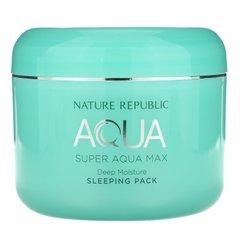 Набір для зволоження шкіри під час сну, Super Aqua Max, Deep Moisture Sleeping Pack, Nature Republic, 100 мл