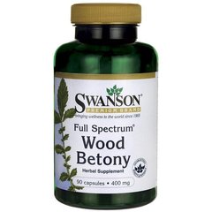 Повний спектр деревини Бетонії, Full-Spectrum Wood Betony, Swanson, 400 мг, 90 капсул