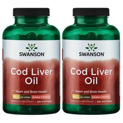 Олія печінки тріски - подвійна сила, Cod Liver Oil - Double Strength, Swanson, 700 мг, 500 капсул
