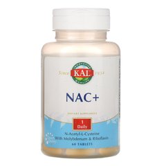 Антиоксидант NAC + (N-ацетил-L-цистеїн), NAC +, KAL, 60 таблеток