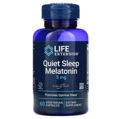 Мелатонин, Quiet Sleep, Melatonin, Life Extension, 5 мг, 60 вегетарианских капсул купить в Киеве и Украине