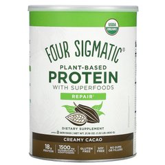 Протеїн на рослинній основі з суперпродуктом, вершкове какао, Plant-Based Protein with Superfoods, Creamy Cacao, Four Sigmatic, 600 г